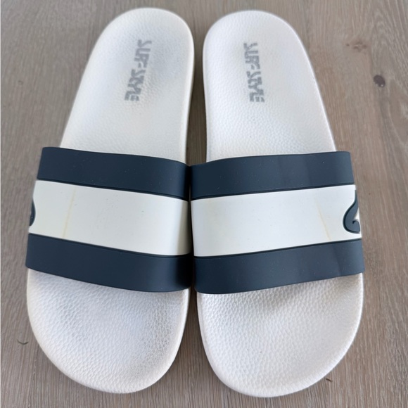 Shoes - Surf Style White and Dark Blue Slide Sandals size M 9 or W 10